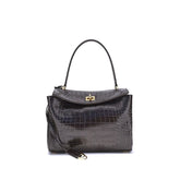 Bolsa de ombro Balenciaga Rodeo em couro com estampa de crocodilo